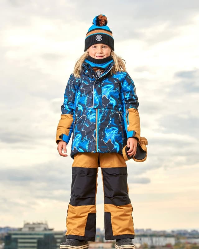 Deux par Deux Printed with Zipped Pockets Two Piece Snowsuit