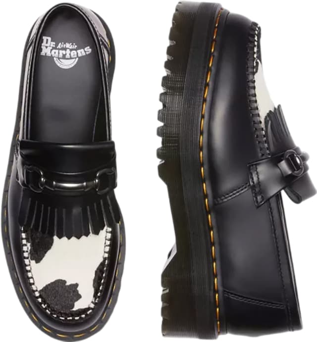 Dr. Martens Adrian Snaffle Hair On & Leather Cow Print Kiltie