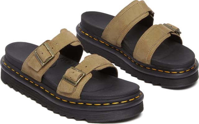 Dr. MARTENS ★ Myles Sandal Black Dr Martens Unisex Myles 2-Strap Slide Sandal | SoftMoc.com