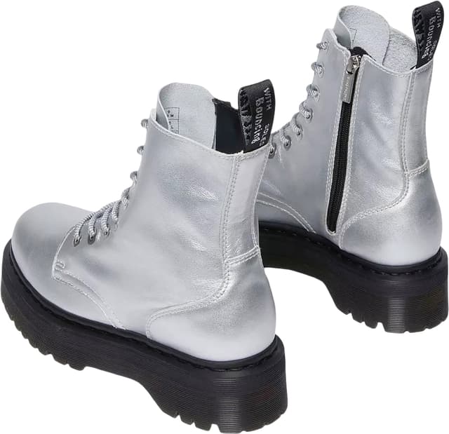 Dr. Martens Jadon SILVER シルバー Dr. Martens Jadon Metallic Leather Platform Boots - Unisex | The