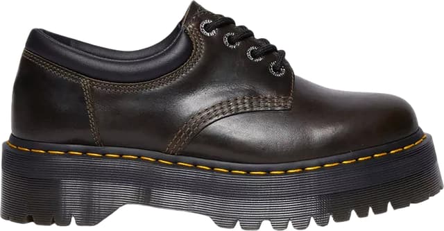 DR MARTENS ヴィーガン 8053 Quad Mono オックスフォード 8053 Leather Platform Casual Shoes in Black | Dr. Martens