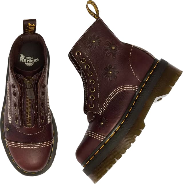 Dr. Martens Sinclair Flower Grizzly Leather Platform Boots