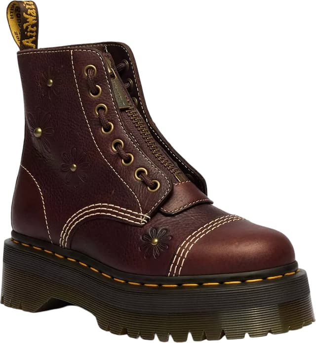 Dr. Martens Sinclair Flower Grizzly Leather Platform Boots