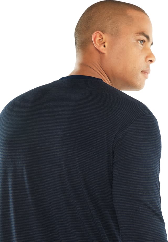 icebreaker Luxe Lite Long Sleeve Pocket Crewe Stripe - Men's