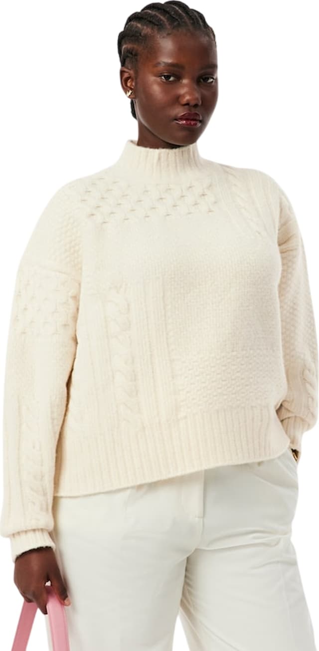 Lacoste Patchwork Effect High-Neck Wool Sweater - Women's
