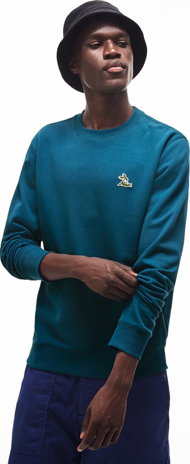 Lacoste Crew Neck Palm Tree Croc Fleece Sweatshirt - Men's | The
