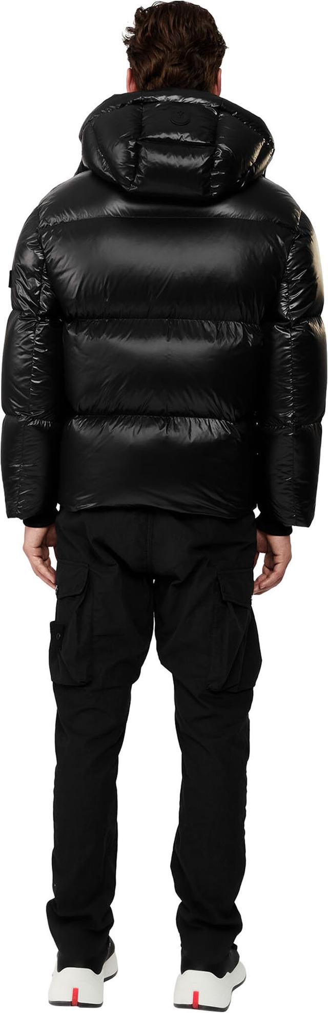 HOODED LIGHT DOWN ブラック M Light Down Jacket Hooded Basic Winter Coat For Men Urban