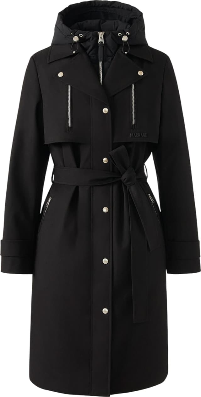 SOIA & KYO Ilana Slim-Fit Classic Wool Coat with Bib Collar