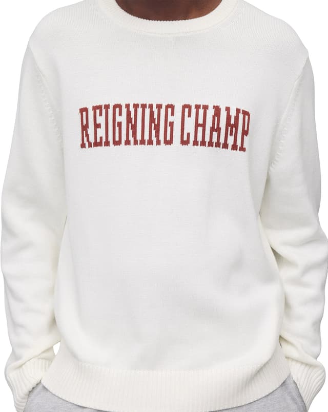 Reigning Champ Supima Knit Collegiate Crew Neck Sweater - Men's