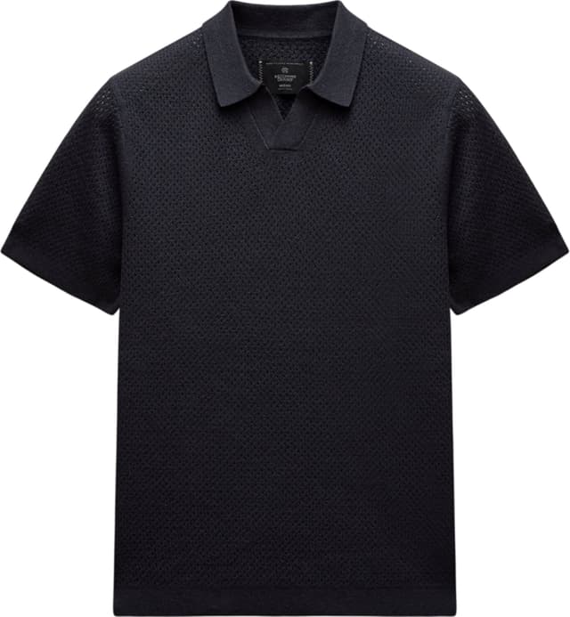 トップス SON OF THE CHEESE Linen Polo Black L Aurélien | Black Linen Polo Shirt