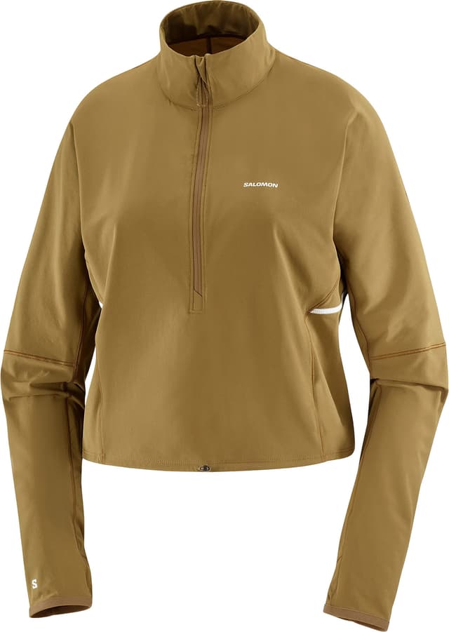 Salomon Sense Aero Hybrid Cropped Half Zip Midlayer Pullover