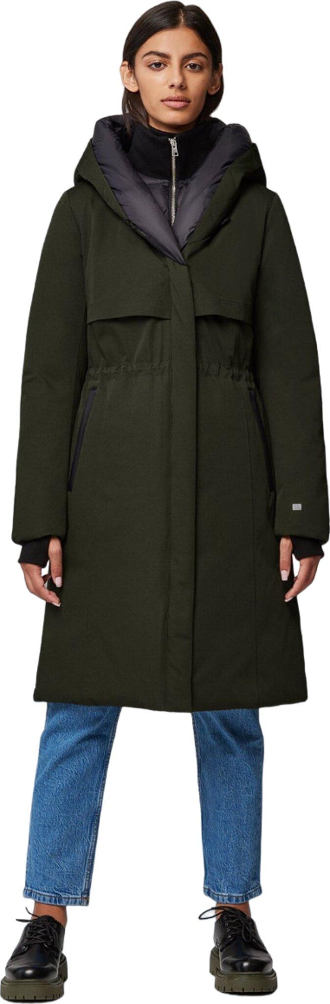 Soia & Kyo Iroh Relaxed-Fit Velvet Shine Down Coat With Hood - Powder